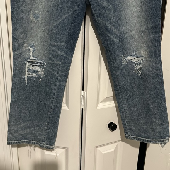 White House Black Market Womens Size 16 The Straight Distressed Denim Blue Jeans - Picture 2 of 10